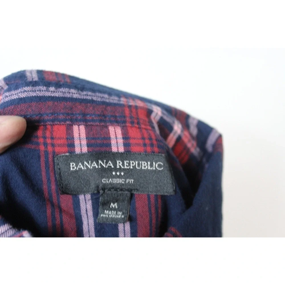 Banana Republic Red Women Casual Button Down Long Sleeve Size Medium